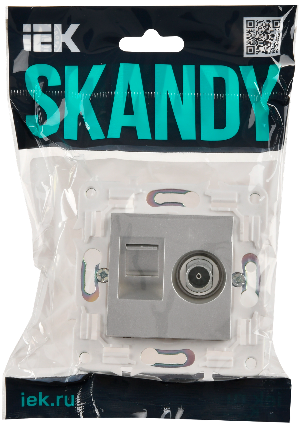 SKANDY Розетка компьютерная двойная RJ45 кат.6 SK-K04S серебряный IEK