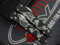 Нож Microtech Ultratech Death Card TantoT/E A+++ (Правый) - Memento Mori, клинок апокалиптик