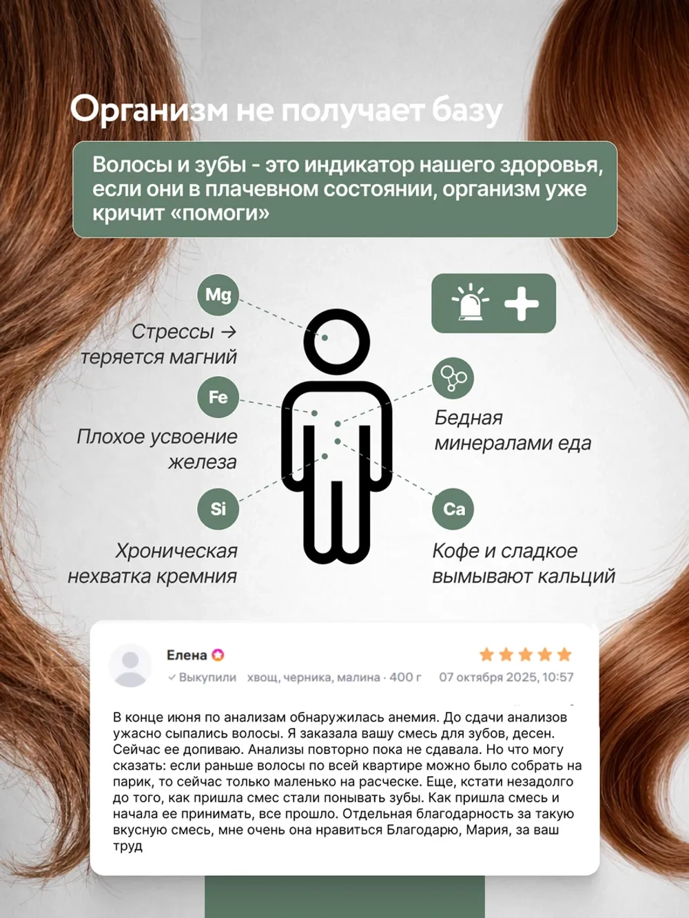 Природная смесь для Здоровья Зубов, Дёсен и Волос 2 шт