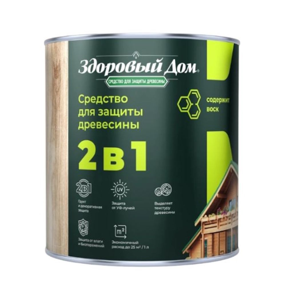 Пропитка деревозащит.ср-во Здоровый Дом  2в1  Палисандр  0,8л  (0,7кг)