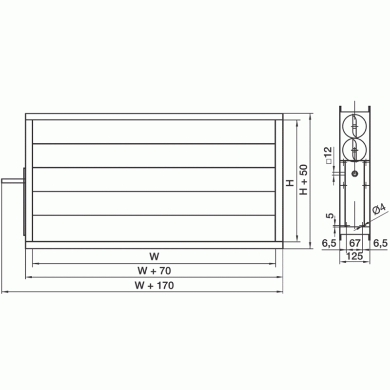 Клапан воздушный с электроприводом GRUNER DRr 500x250+341-230D-03