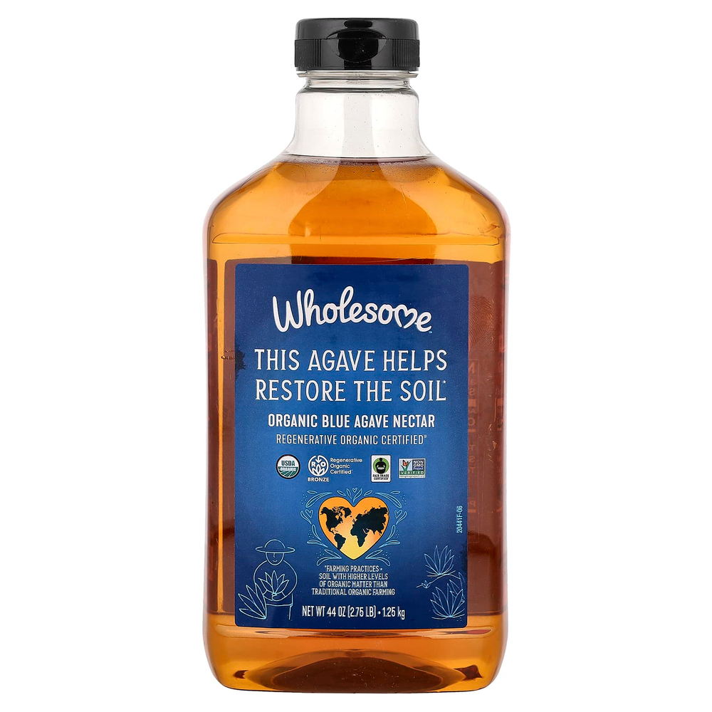 Wholesome Sweeteners, органический нектар голубой агавы, 1,25 кг (44 унции)