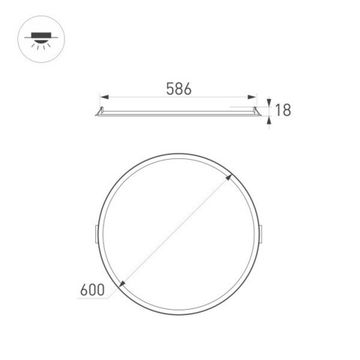 Тонкая круглая светодиодная панель 50W 3000К 036082 белый Arlight