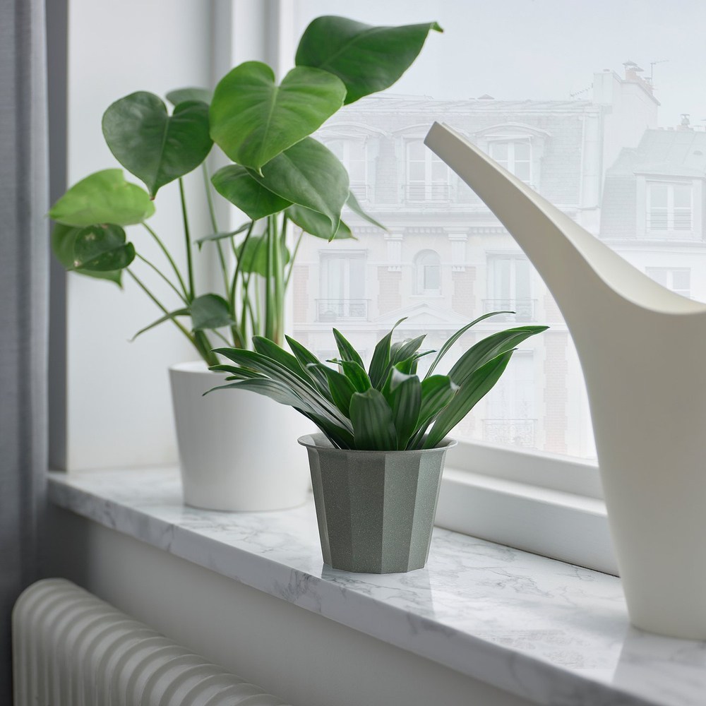 IKEA BUSKVERK  (ИКЕА БУСКВЕРК)  -  Кашпо - для дома/для улицы серый 9 см