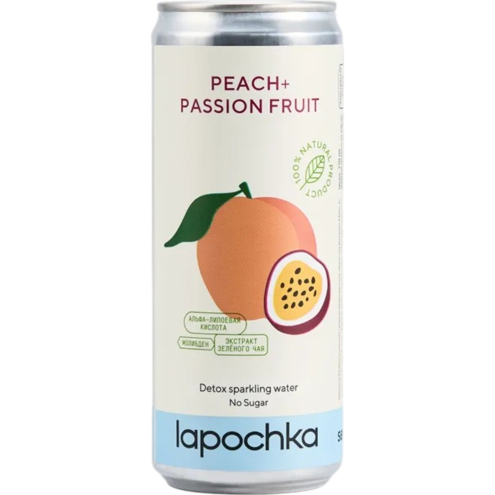 Напиток Lapochka Vitamin Water "Detox" Персик Маракуйя 0,33 л. in can