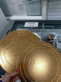 УЦЕНКА Подложка золото/жемчуг, 28 см, усиленная 3,2 мм