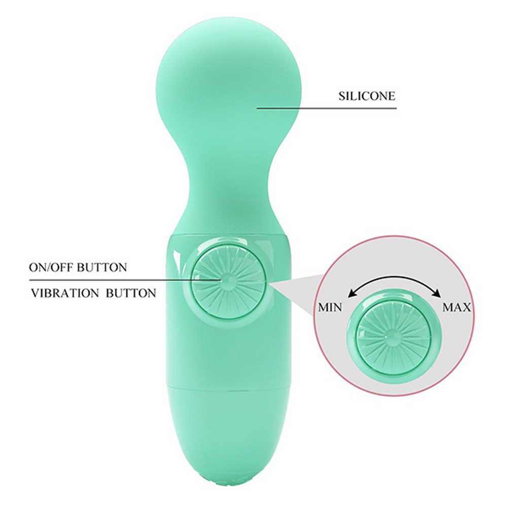 Мятный мини-вибратор с шаровидной головкой Pretty Love Mini Stick BI-014998-2