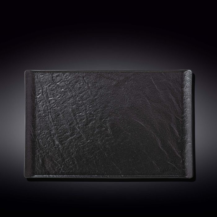 WILMAX Slatestone Фарфоровая прямоугольная тарелка L-661111/A, 38x24.5 см, черный WILMAX Slatestone Фарфоровая прямоугольная тарелка L-661111/A, 38x24.5 см, черный
