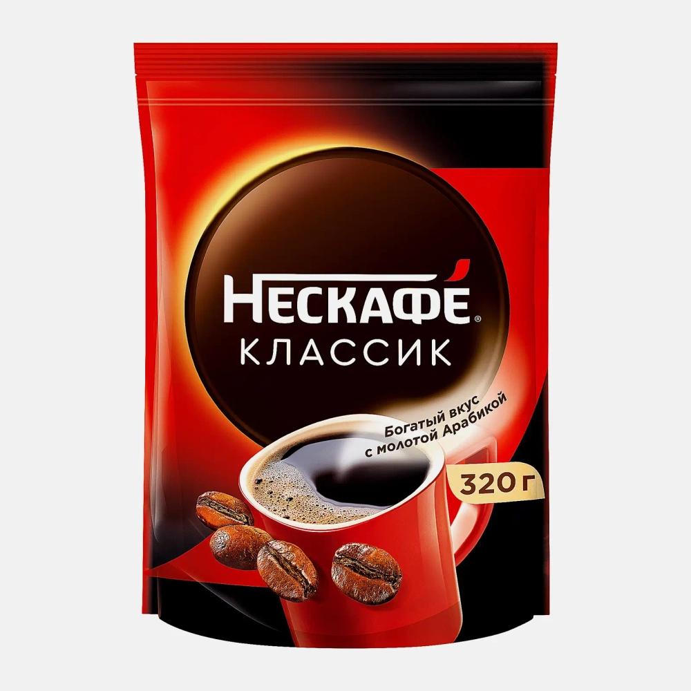 Кофе растворимый Нескафе Классик с добавлением молотой арабики 320г