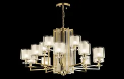 Подвесная люстра Nicolas NICOLAS SP-PL10+5 GOLD/WHITE Crystal Lux