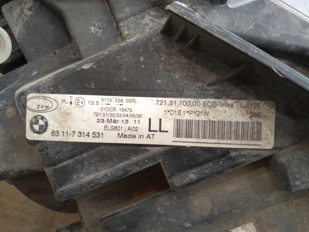 Фара левая ксенон BMW 3-Series (F30) 11-16 Б/У Оригинал 63117314531