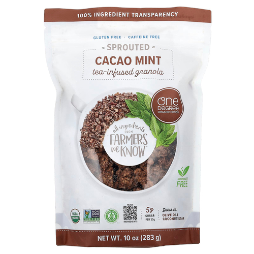 One Degree Organic Foods, гранола с чаем из ростков, какао и мята, 283 г (10 унций)