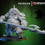Grand Alliance Destruction Ogor Mawtribes Ogre Kingdoms Ogor Gluttons Воин огр №1 с копьём миниатюра для dnd, днд, pathfinder, фентези, Настольная игра, НРИ, Варгейм, РПГ