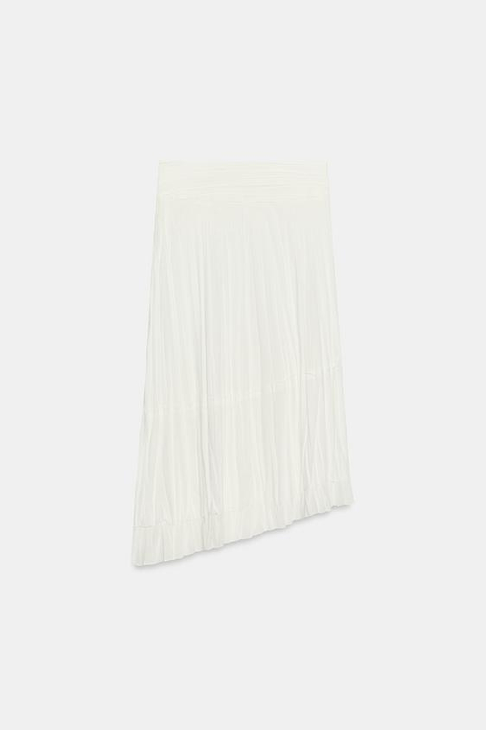 ZARA ЮБКА АСИММЕТРИЧНОГО КРОЯ ИЗ МЯТОЙ ТКАНИ, ЭКРЮ