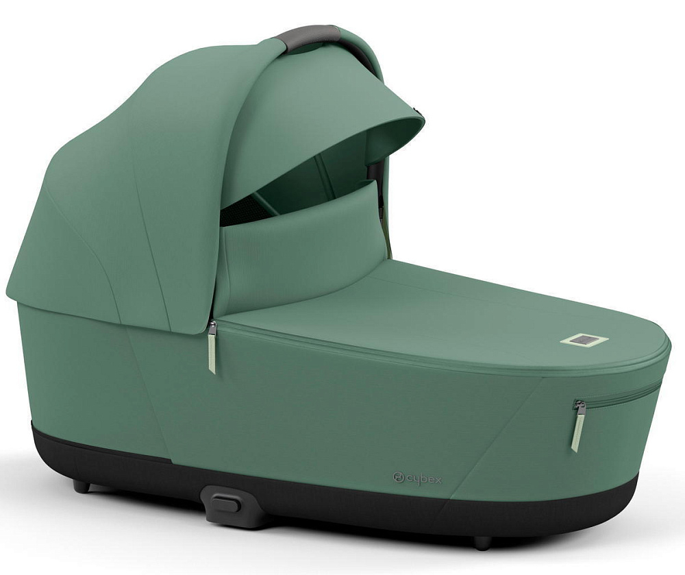 Коляска 3 в 1 Cybex Priam IV Chrome Brown complete и автокресло Aton B2 i-Size Bay Blue Leaf Green