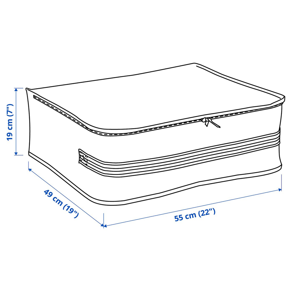 IKEA GÖRSNYGG  (ИКЕА ГЁРСНИГГ)  -  Кофр для одежды/белья - белый/прозрачный 55x49x19 см
