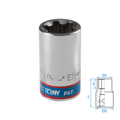 KING TONY (433E22M) Головка торцевая TORX Plus 1/2", EP22