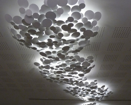 Ceiling light composition made of round disk