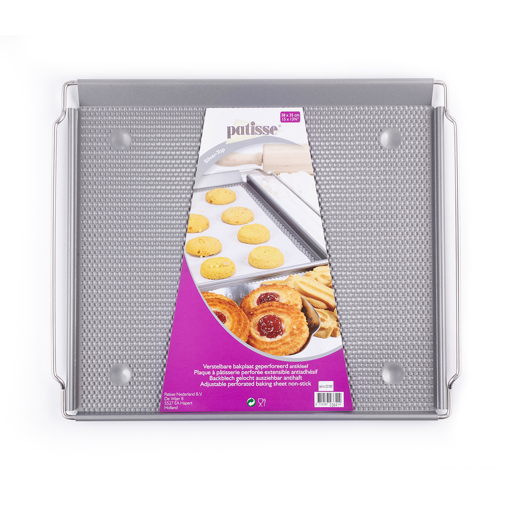 Противень перфорированный с раздвижными ручками Patisse Silver 38х35х2 см