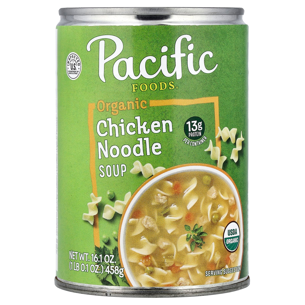 Pacific Foods, органический куриный суп с лапшой, 458 г (16,1 унции)