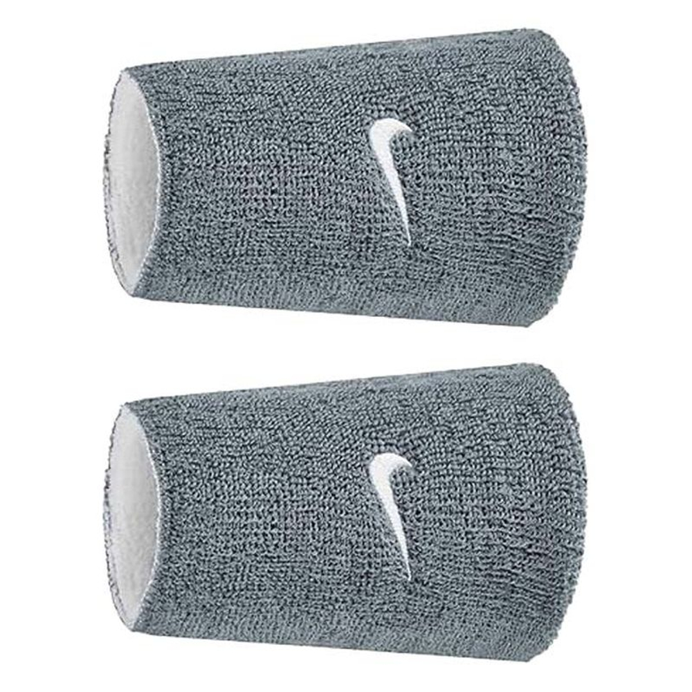 Напульсник теннисный Nike Swoosh Double Wide Reversible 2P - grey/white