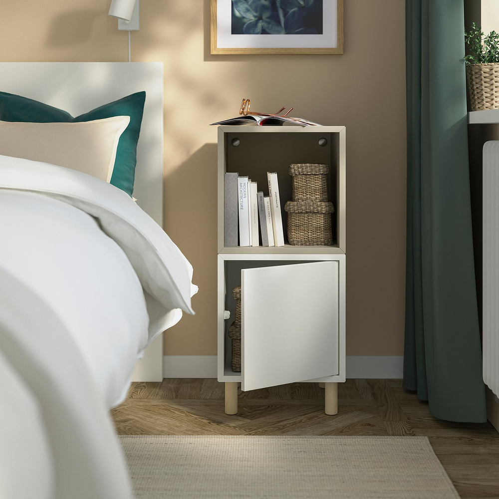 IKEA EKET  (ИКЕА ЕКЕТ)  -  Комбинация шкафов с ножками - белый бежевый/дерево 35x35x80 см