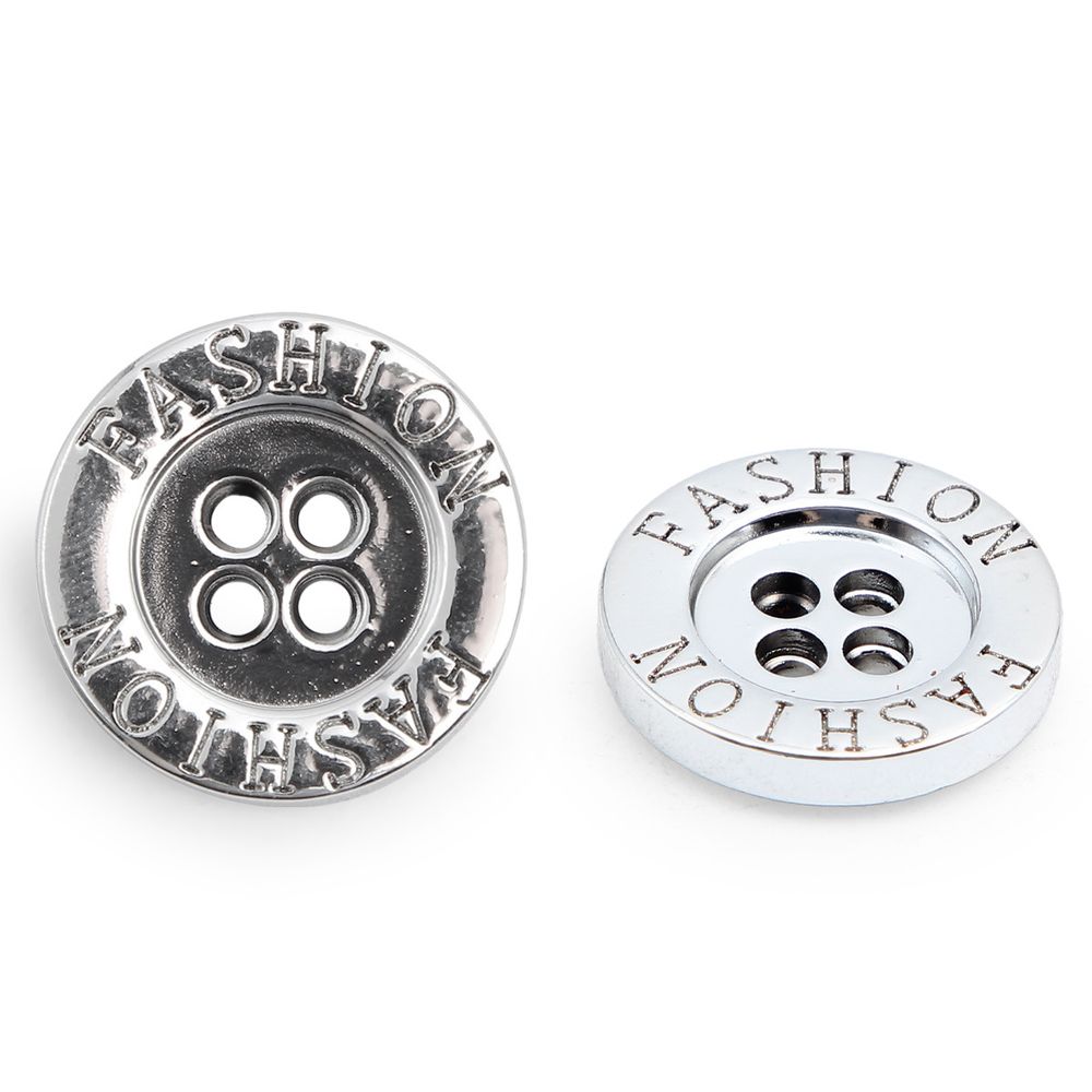 Пуговицы 4 прокола 32L=20 мм, (Silver (серебристый)), 24 шт