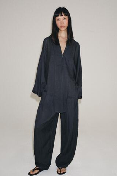 РУБАШКА С ЗАСТЕЖКОЙ НА ПЕТЛИ ZW COLLECTION — ZARA