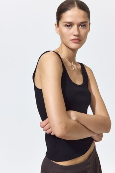 Топ без рукавов в рубчик - H&M
