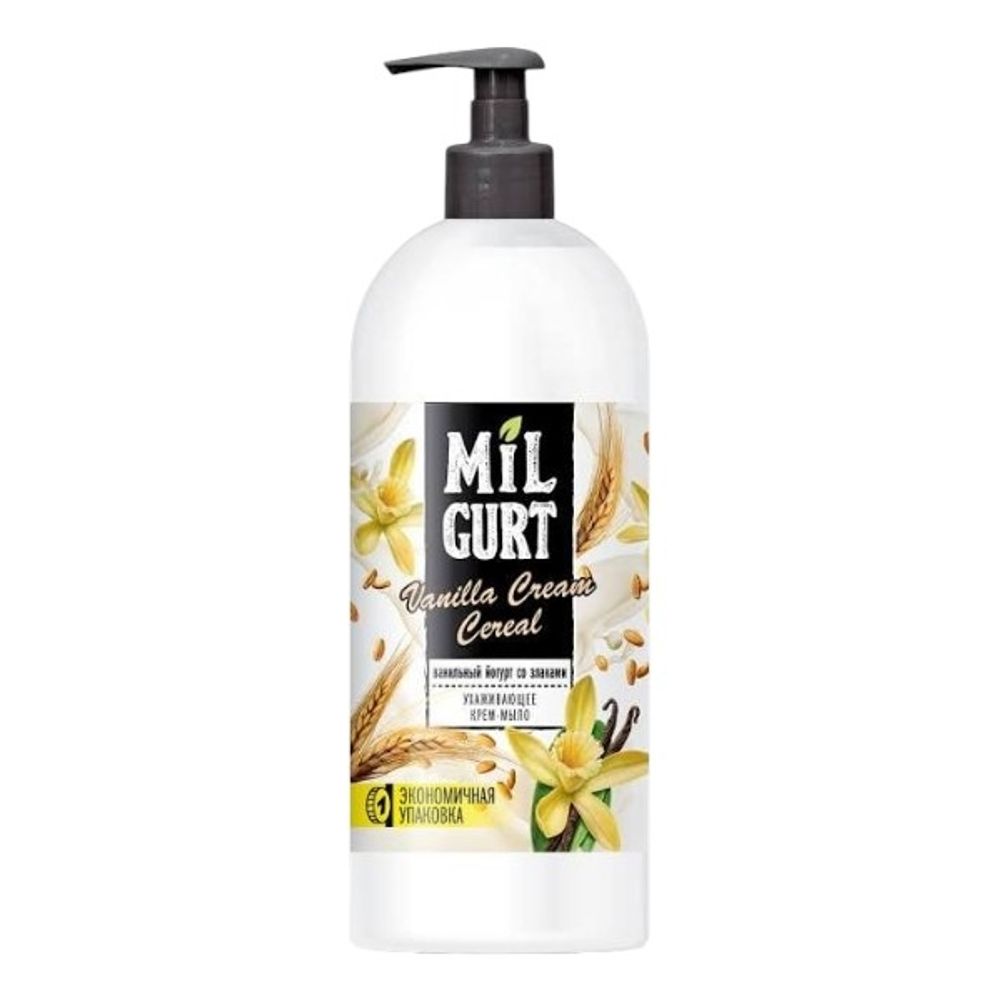 Жидкое крем-мыло MILGURT ванильный йогурт со злаками 860 г.