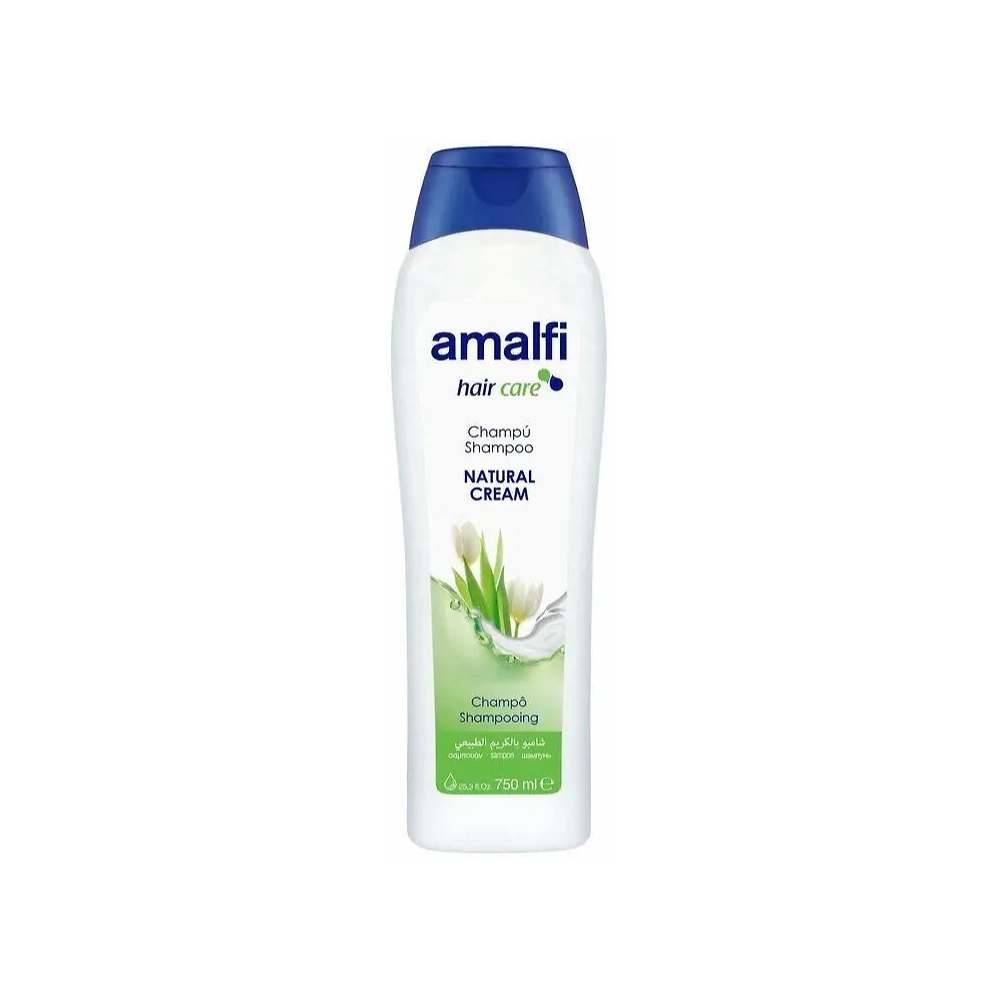 AMALFI шампунь-крем семейный натуральный "Natural Cream", для всех типов волос 750мл