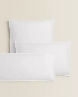 ZARA HOME ЛЬНЯНАЯ НАВОЛОЧКА, БЕЛЫЙ