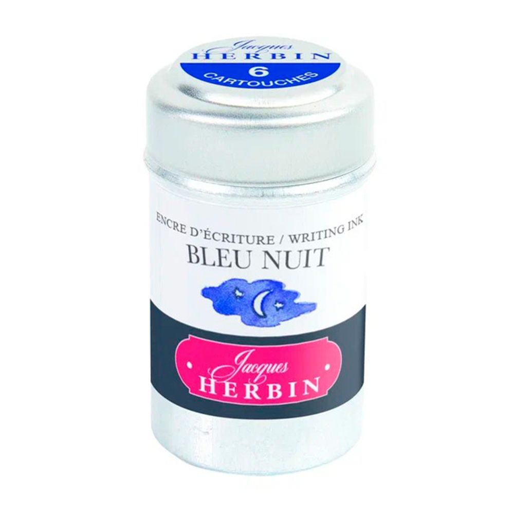 Картриджи для ручки Herbin Bleu nuit темно-синий 6 шт (20119T) 1