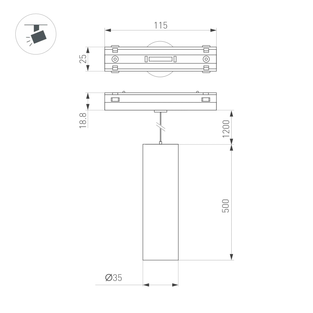 Светильник MAG-VIBE-SPOT-HANG-R35-10W Day4000-MIX (BK, 24 deg, 48V, TUYA) (Arlight, IP20 Металл, 5 лет) 044817