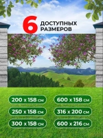 Фотосетка на забор яркие ццветущие деревья 6х2,16 м