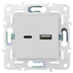 SKANDY Розетка USB A+C 18Вт SK-R13W арктический белый IEK
