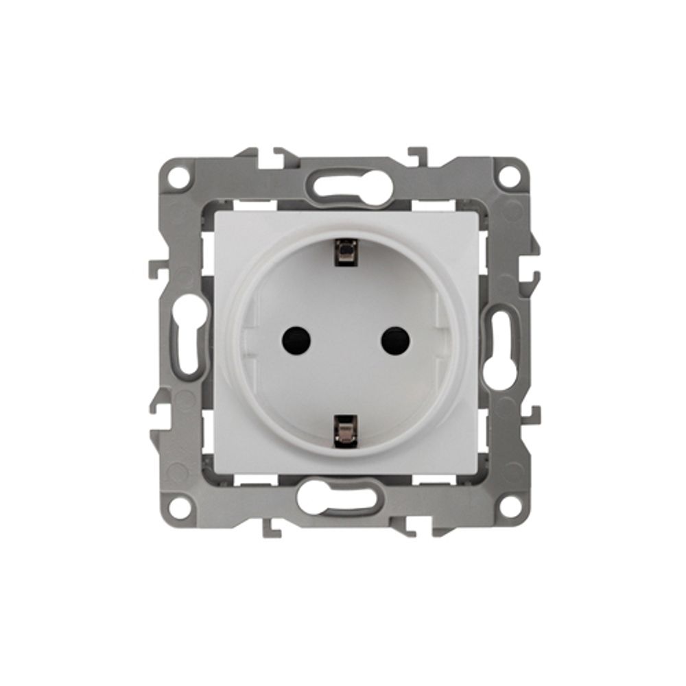 Розетка ЭРА Серия 12 12-2101-01 с заземлением 2P+E Schuko 16A-250В IP20 белый | Эра 12