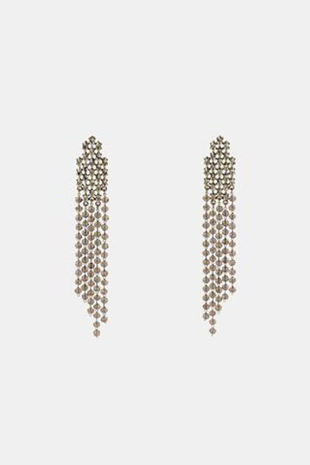 ZARA ДЛИННЫЕ СЕРЬГИ СО СТРАЗАМИ, СЕРЕБРИСТЫЙ