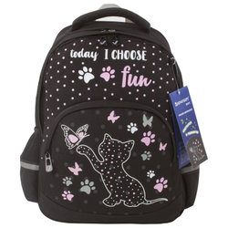 Рюкзак BRAUBERG SOFT, 2 отделения, 3 кармана, "Joyful kitten", СВЕТЯЩИЙСЯ, 40х31х15 см, 228791
