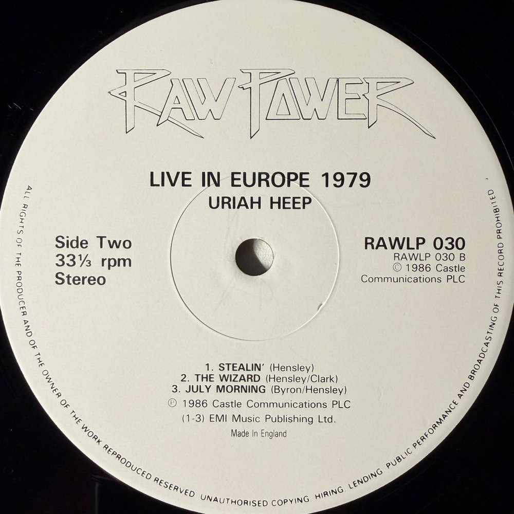 Uriah Heep – Live In Europe 1979 2LP (Англия 1986г.) Т