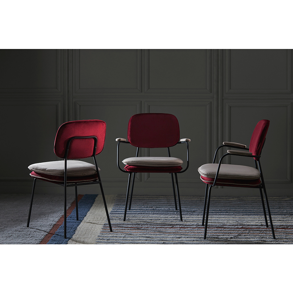 Стул pea, велюр, бордовый/бежевый