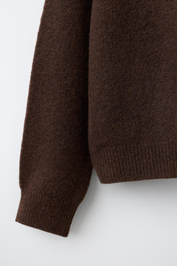 ZARA ОДНОТОННЫЙ СВИТЕР, КОРИЧНЕВЫЙ