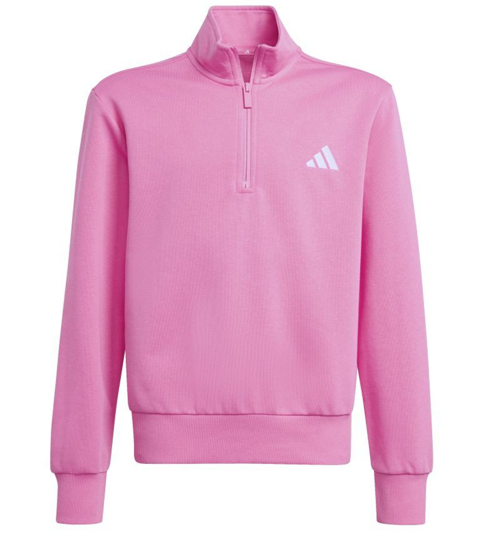 Кофта для девочки теннисная Adidas Junior Full-Zip Sweatshirt - розовый фьюжн/белый
