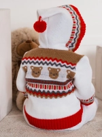 Костюм вязаный для малышей для новорожденных "Мишки"