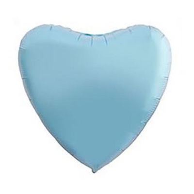 Шар фольга Сердце Большое LIGHT BLUE пастель 30"/76см уже с гелием