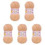 Пряжа Alize (Ализе) Cotton Gold / уп.5 мот. по 100 г, 330м, 446 пепельная пудра A