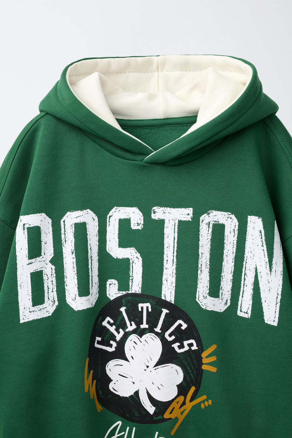 ZARA ХУДИ С ПРИНТОМ NBA - BOSTON CELTICS, ЗЕЛЕНЫЙ