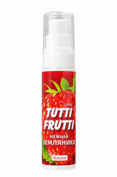 Съедобная гель-смазка TUTTI-FRUTTI для орального секса (земляника)
