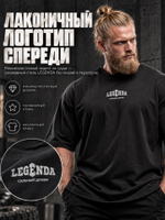 Футболка оверсайз хлопковая черная LEGENDA Георгий Победоносец