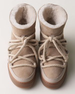 Высокие комбинированные кеды INUIKII Sneaker Classic Beige на меху